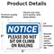 Signmission Please Do Not Sit Or Climb On Railing, 5 in W x Rectangle, Vinyl Decal OS-2PACK-NS-D-35-L-17415 - alternate 2